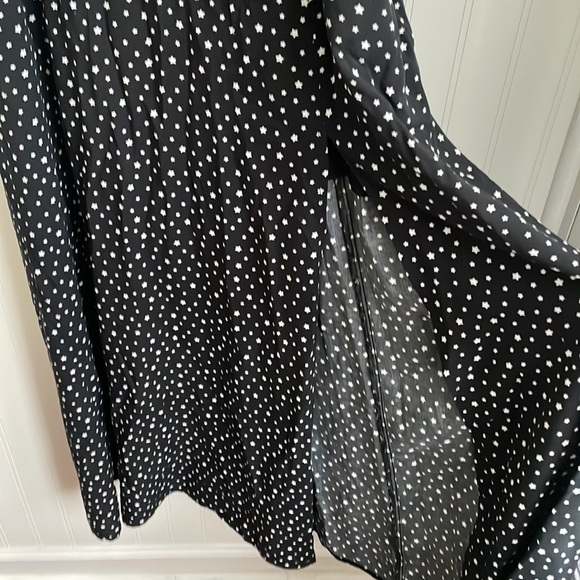 ABERCROMBIE AND FITCH black maxi dress cut out sides NWT smocking pockets XST - Picture 3 of 16